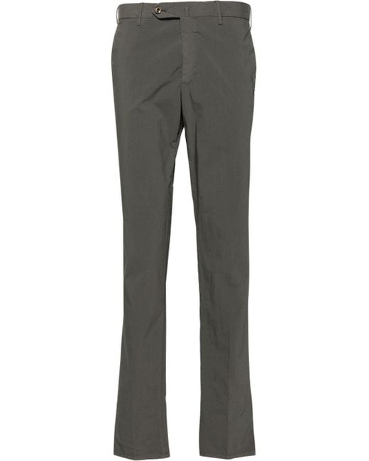 PT Torino Gray Mid-rise Slim-fit Trousers for men