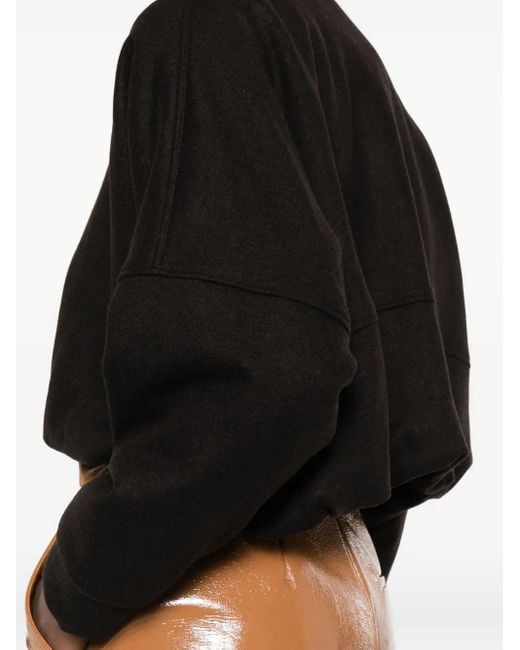Tela Black Crop-Length Bomber Jacket