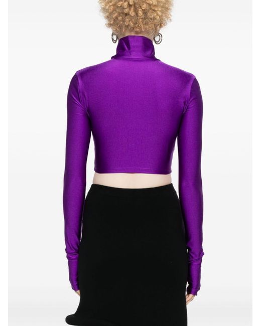 ANDAMANE Orchid Cropped Jersey Top in het Purple