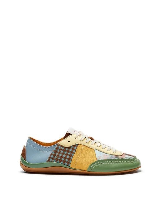 LILI CURIA Green Zola Patchwork Lace-Up Sneakers