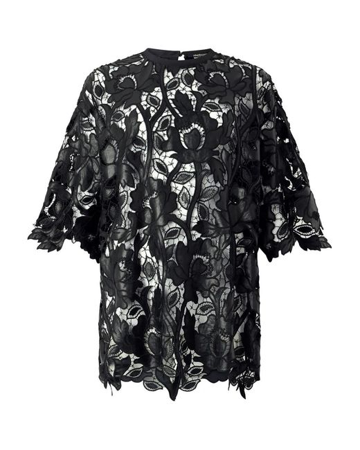 Roberto Cavalli Black Spitzenoberteil Mit Blumenmuster