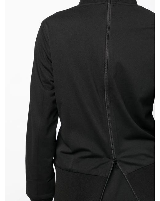 Yohji Yamamoto Black Stripe-Detail Zip-Up Sweatshirt
