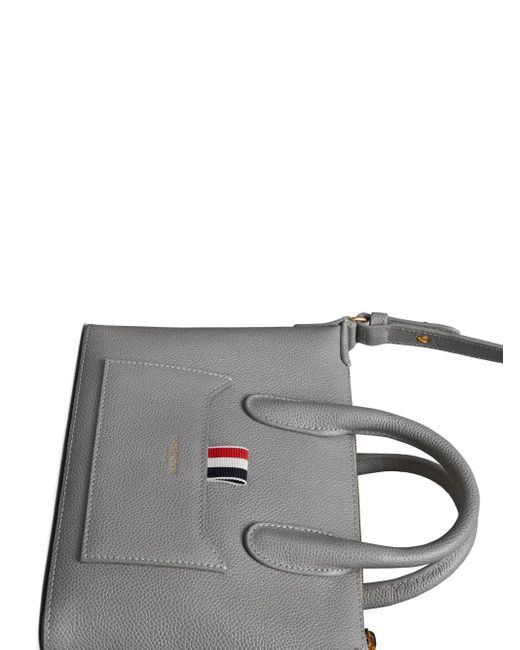 Borsone Con Finitura Zigrinata di Thom Browne in Gray
