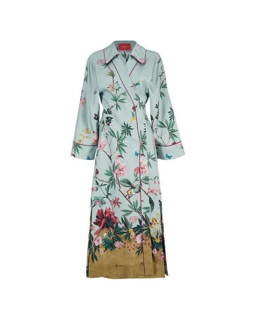 LaDoubleJ Blue Midnight Floral Midi Dress