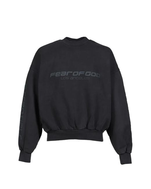 Essentials Blue Logo-Print Cropped Sweater for men