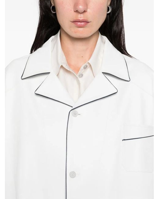 Prada White Piped-Trim Jacket