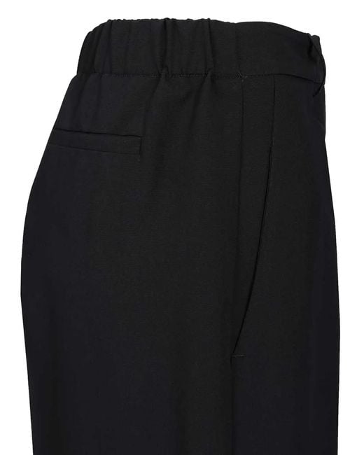 Al Duca D'aosta Black Pressed-Crease Wide-Leg Trousers