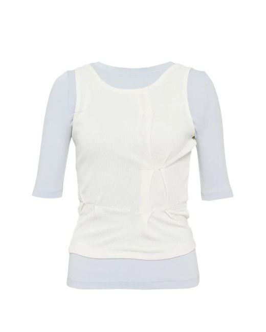 Nach White Folded Layered T-Shirt