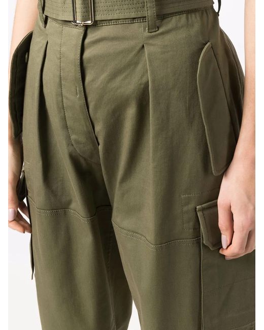 Alberta Ferretti Green Wide Leg Cargo Pants