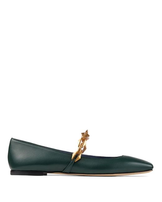 Ballerines Diamond Tilda En Cuir Jimmy Choo en coloris Green