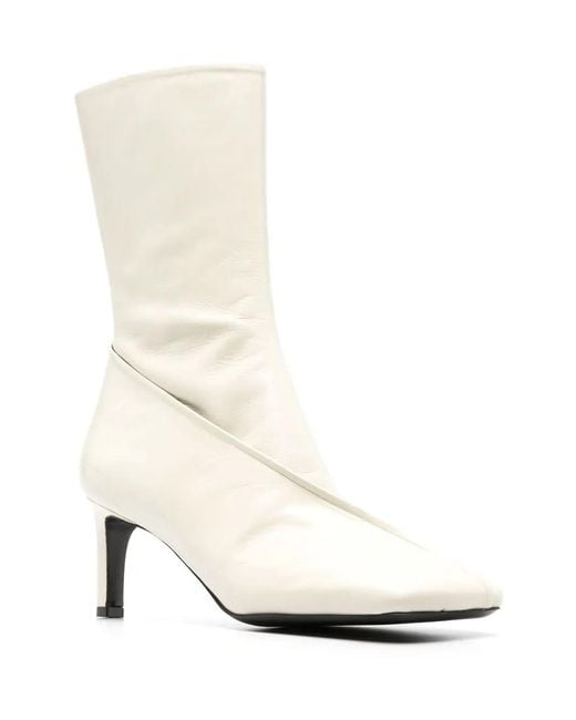 Jil Sander White Boots Cream