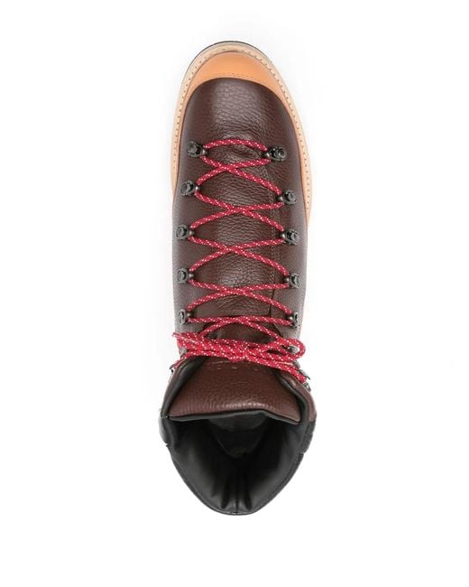 Moncler Brown Tassel Leather Trekking Boots for men