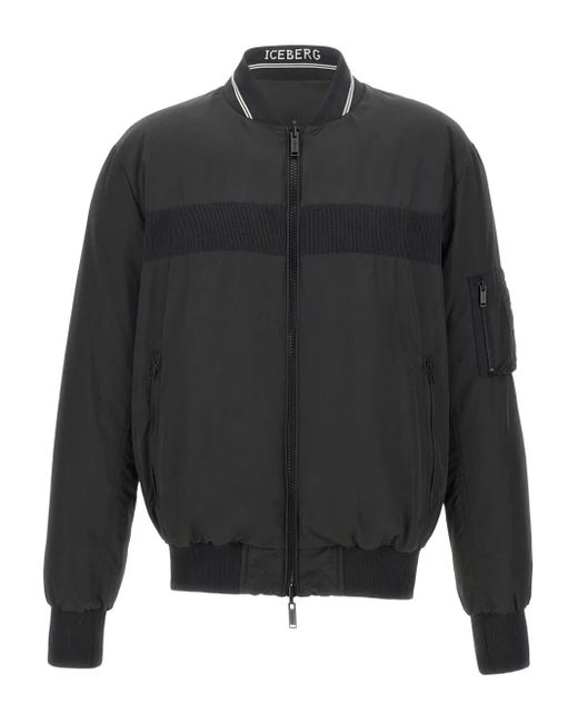 Iceberg Bomberjacke Mit Logo-Stickerei in Gray für Herren