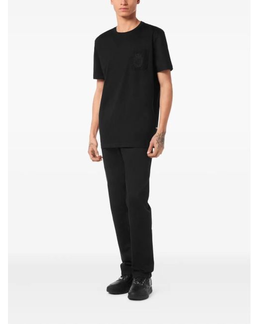 Billionaire Black Crest Round-Neck T-Shirt for men