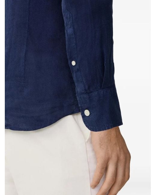 Hackett Blue Linen Shirt for men