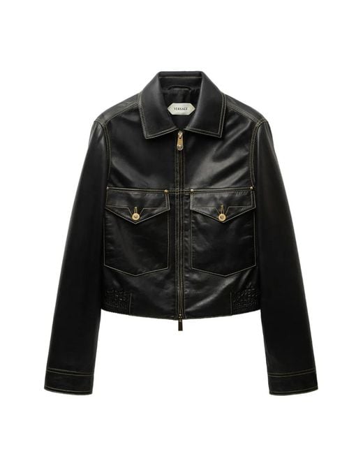 Versace Black Nappa Blouson