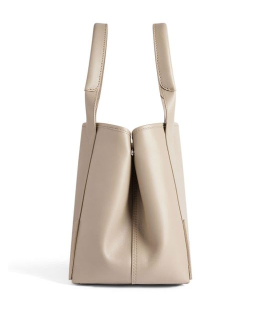 Balenciaga Natural Embossed-logo Leather Tote Bag