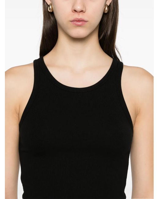 ÉTERNE Black Ribbed Tank Top
