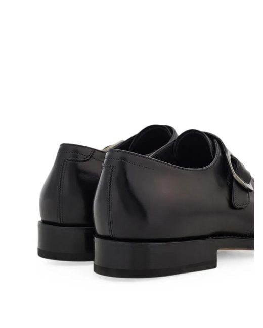 Ferragamo Black Tramezza Single-Monkstrap Shoes for men