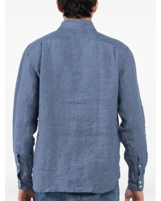 Camisa con botones Hartford de hombre de color Blue
