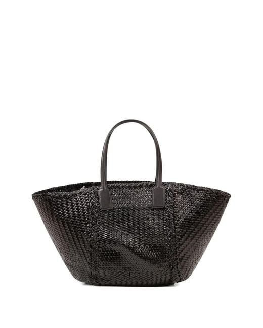 Dragon Diffusion Black Sac Cabas Teresa En Cuir Tressé