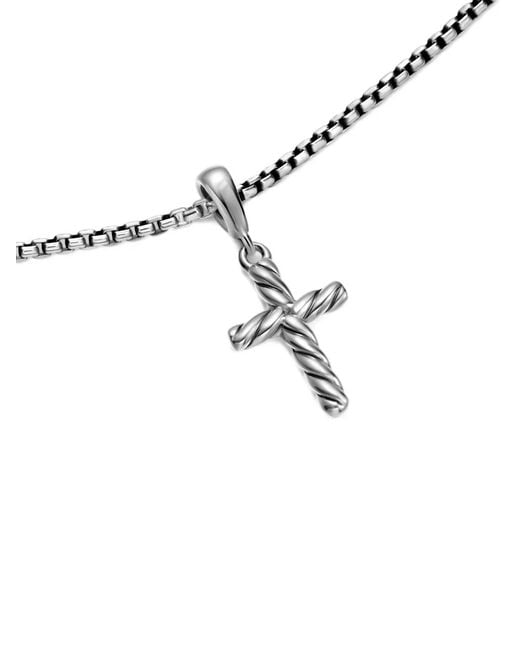 David Yurman Metallic Cable Cross Pendant Necklace