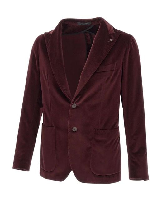 Tagliatore Jacke aus Samt mit zwei Knöpfen in Purple für Herren