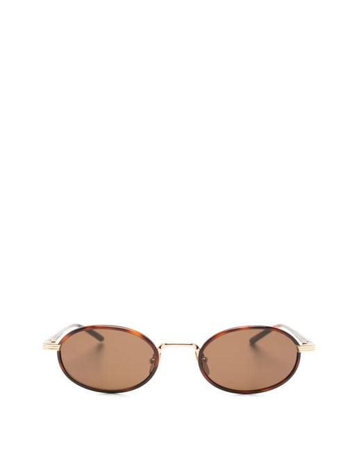 Chimi Brown Lea Oval-Frame Sunglasses