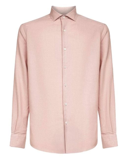 メンズ Zegna ボタン シャツ Pink