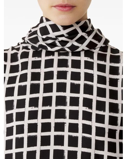 Lanvin White Check-Pattern Sleeveless Top