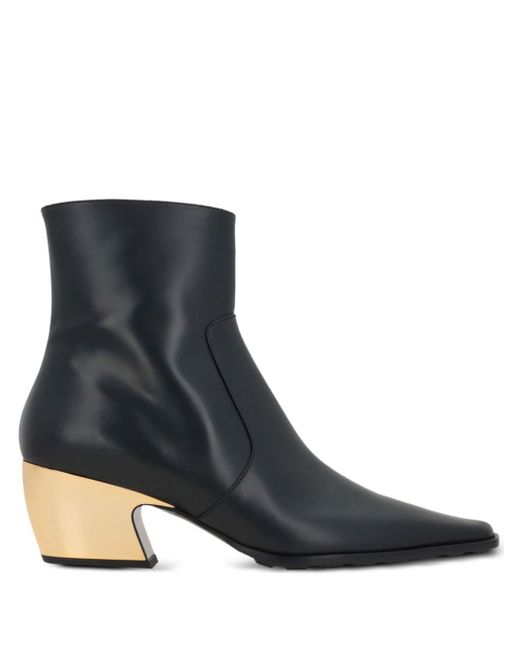 Bottega Veneta Black 50mm Pointed-toe Leather Ankle Boots