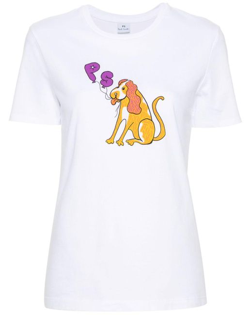 T-shirt Spaniel PS by Paul Smith en coloris White