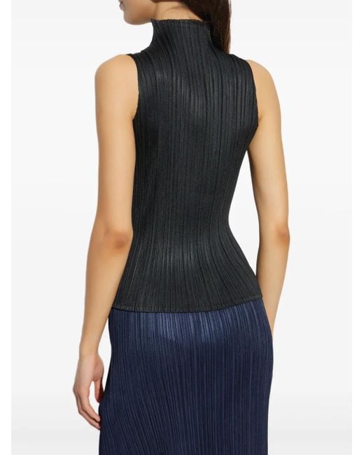 Pleats Please Issey Miyake Black Pleated Top