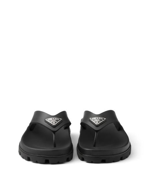 Prada Teenslippers Met Logo in het Black