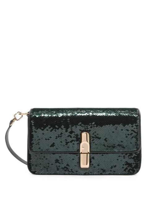 Furla Black Small Iride Sequined Crossbody Bag