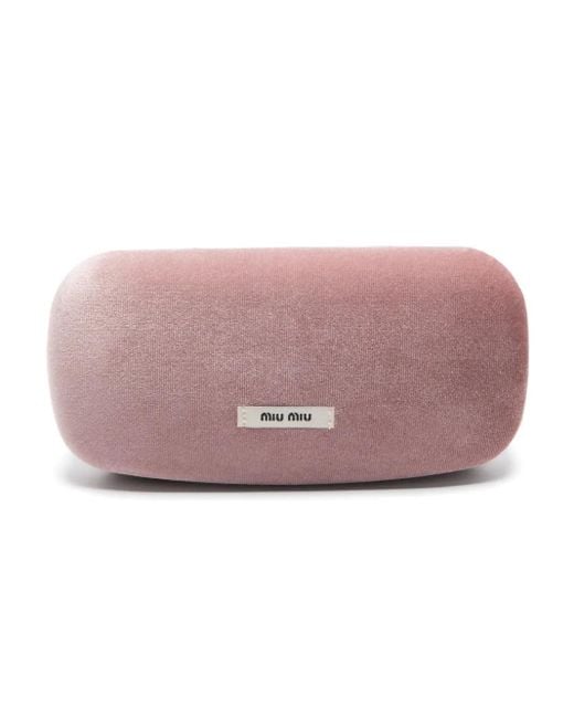 Gafas de sol con placa del logo Miu Miu de color Metallic