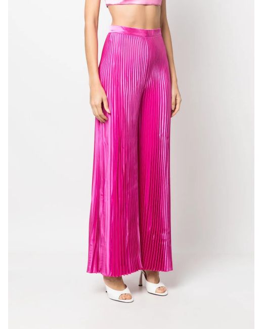 L'idée Pink Pleated High-Waisted Trousers
