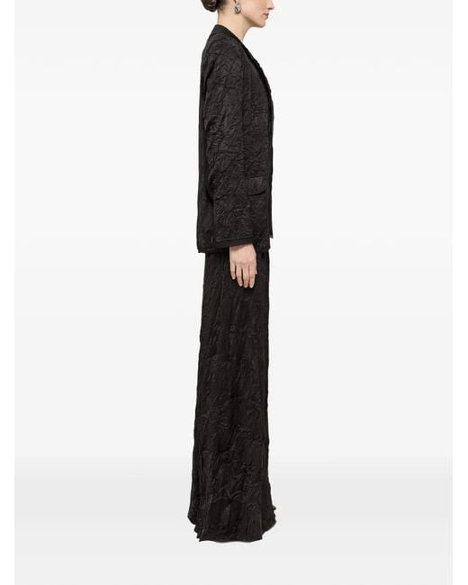 Nissa Black Blazer À Effet Froissé
