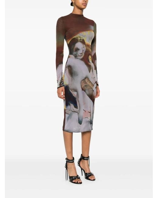 Mugler Brown Midi Dresses