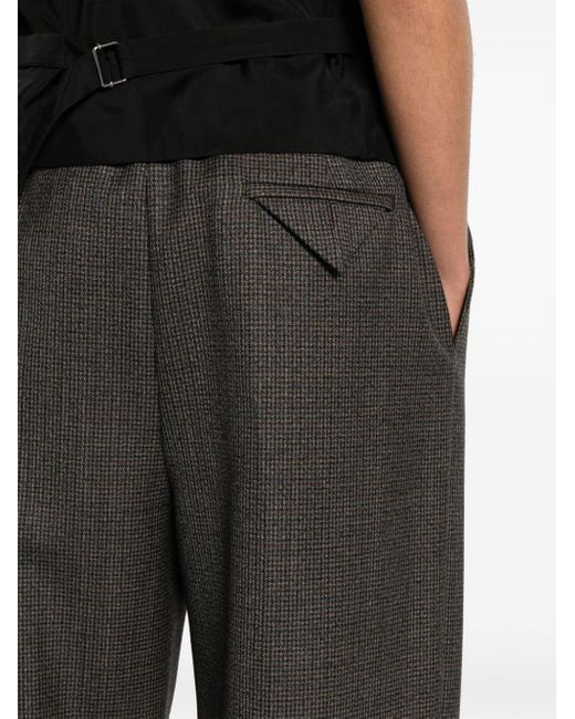Bottega Veneta Gray Tailored Houndstooth Trousers