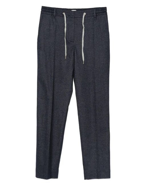Pantalon En Laine À Lien De Resserrage Eleventy en coloris Blue