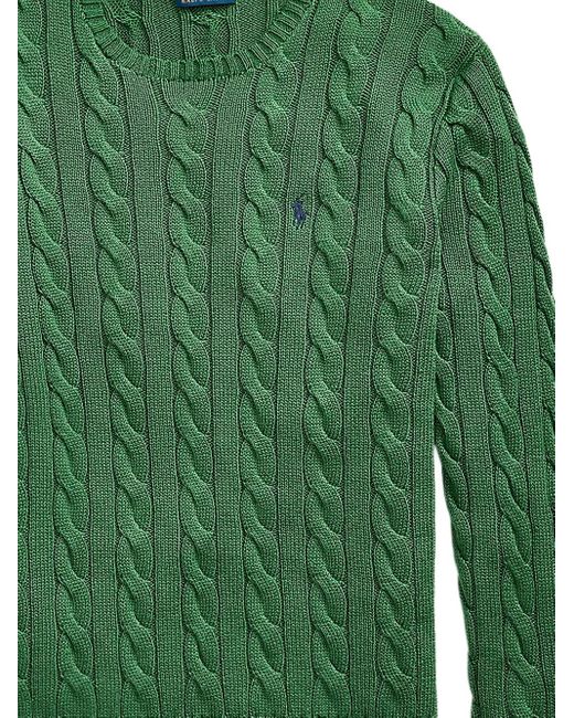 Polo Ralph Lauren Green Cable-Knit Cotton Sweater for men