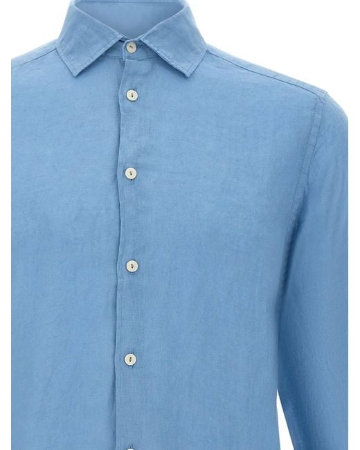 Mc2 Saint Barth Blue Pamplona Long-Sleeve Shirt for men