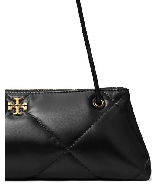 Tory Burch Black Kira E/w Diamond-quilted Leather Shoulder Bag
