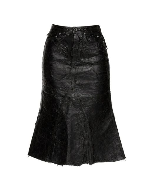 Rick Owens Black Rear-Pocket Skirt