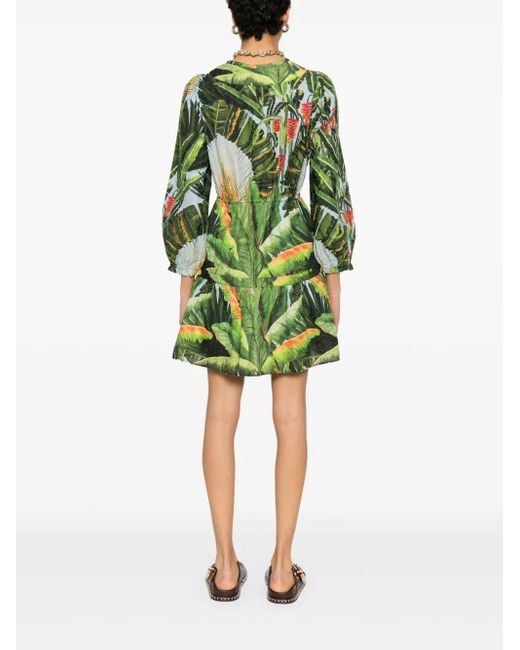Robe Courte À Imprimé Végétal Farm Rio en coloris Green