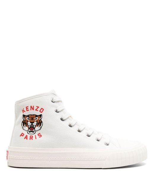 KENZO Foxy Canvas Sneakers in het White