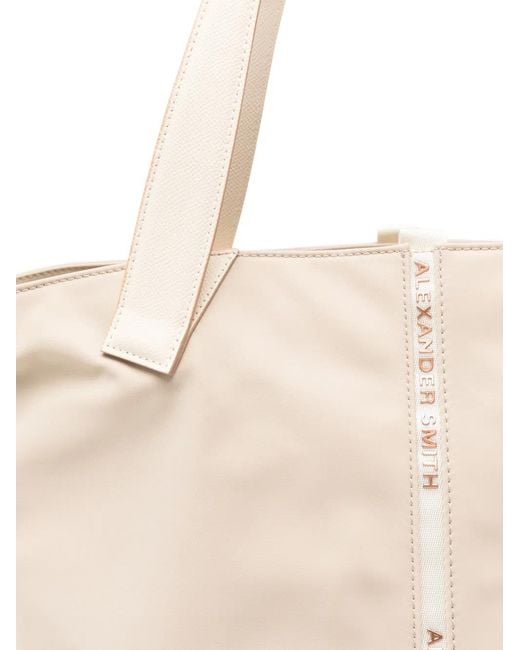 Alexander Smith Natural Large Lauren Logo-Detail Tote Bag