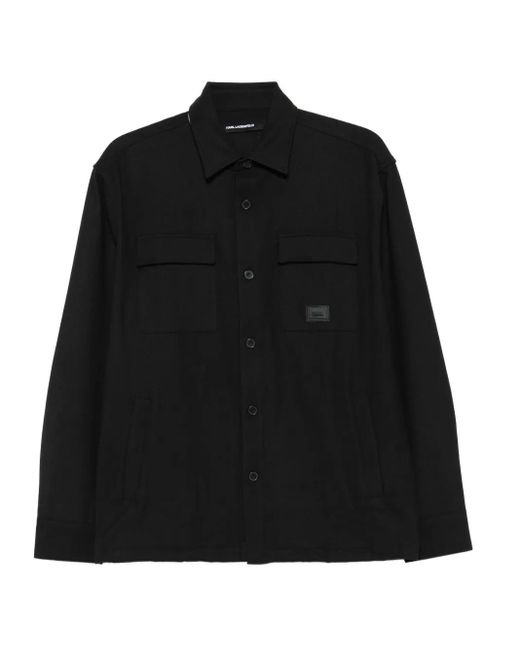 Karl Lagerfeld Black Double-Pocket Shirt for men