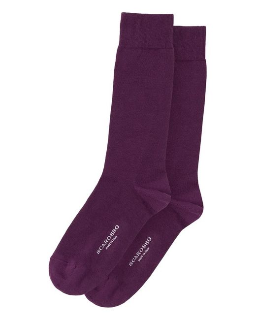 Scarosso Purple Logo Socks for men